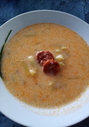 Tejfölös zöldbableves recept fotója