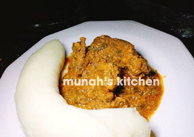 Simple Way to Prepare Speedy Pounded yam and egusi soup