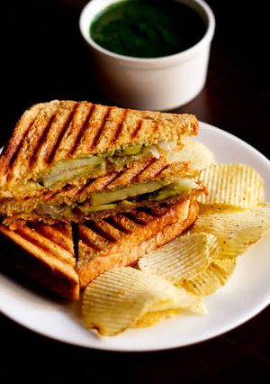 A picture of Bombay style street sandwich.