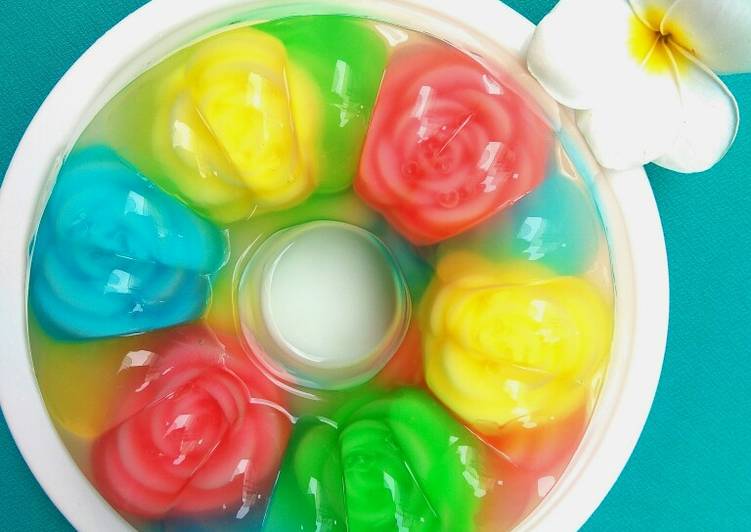 Resep Puding Kaca Bunga | Cara Membuat Puding Kaca Bunga Yang Bikin Ngiler