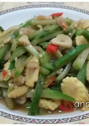 Foto resep Tumis labu dan jagung