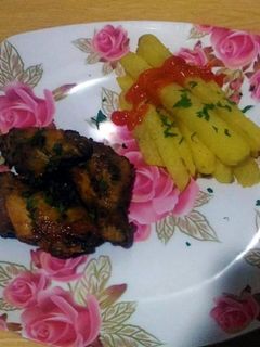 Foto resep Chicken wings with potato's