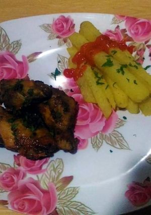 Foto resep Chicken wings with potato's