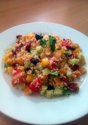 A picture of Vickys Rainbow Cous Cous, GF DF EF SF NF.