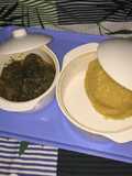 Vegetable soup with garri