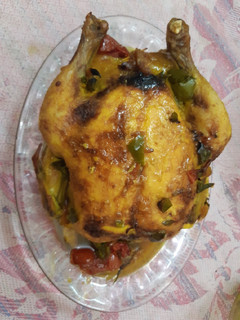 عکسی از دستور مرغ شکم پر