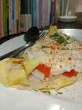 Mushroom Omelette with Garlic Cream Sauce