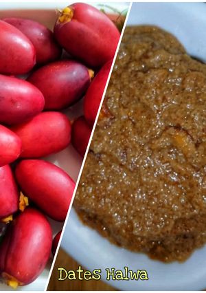 A picture of Raw Dates Halwa / Khejur Halwa.