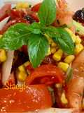 Tomato Salad with Sweet Corn and Olives
