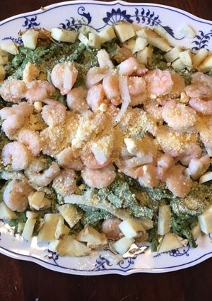 A picture of California Farm Celeriac with Shrimp Pasta.