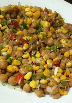 A picture of Chana corn chat.