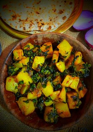 A picture of Aloo methi.