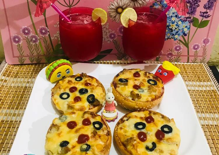 Steps to Make Favorite Pizza 🍕 buns with water melon 🍉 juice