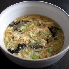 A picture of Ginger, Egg & Enoki Soup.