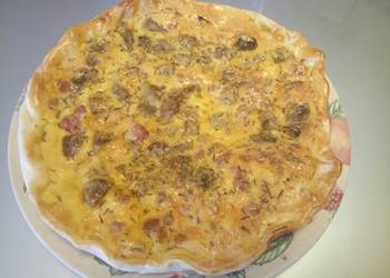 How to Prepare Yummy Torta salata  pancetta mushroom and pecorino pie