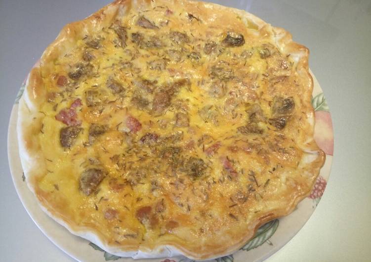 How to Make Super Quick Homemade Torta salata - pancetta, mushroom and pecorino pie