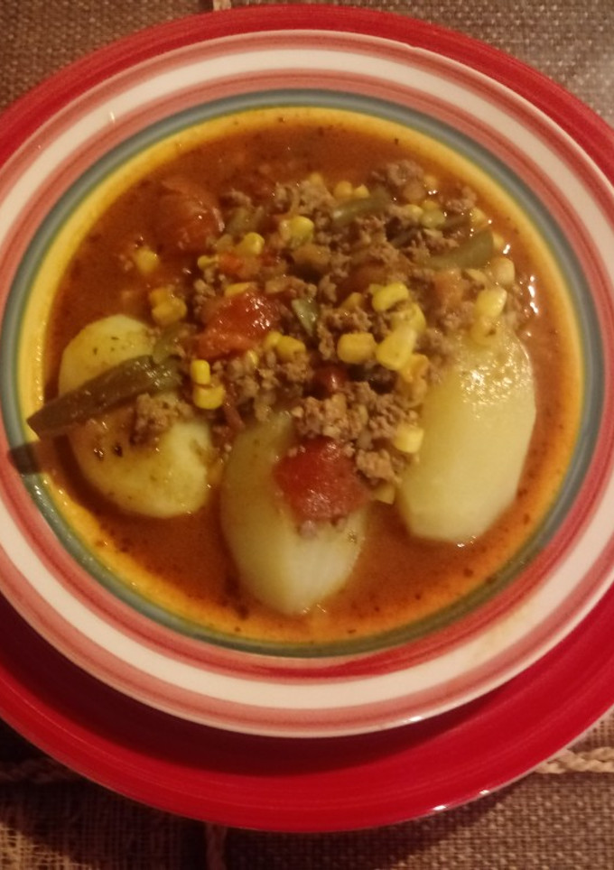 Una foto de Tomaticán con caldo (c/carne molida)