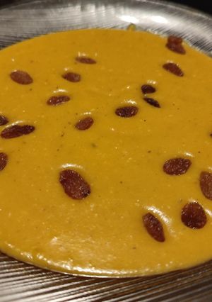 Una foto de Crema de lentejas con batata