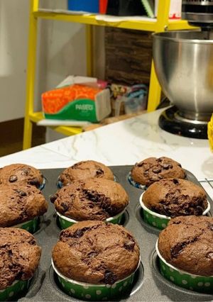 Foto resep Choco Banana Muffins Full Butter, Super Moist (Tanpa Minyak)