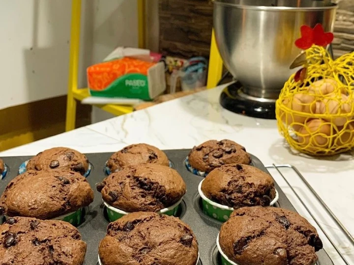 Langkah Mudah untuk Membuat Resep  Choco Banana Muffins Full Butter, Super Moist  (Tanpa Minyak) yang Enak Banget, Bisa Manjain Lidah