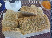 Una foto de pan de lino sin gluten