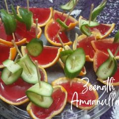 A picture of Jello Cucumber Boats.