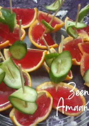 A picture of Jello Cucumber Boats.