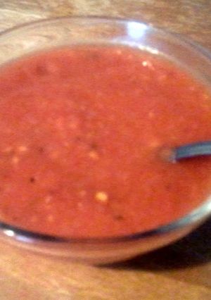 A picture of Mary's mild salsa.