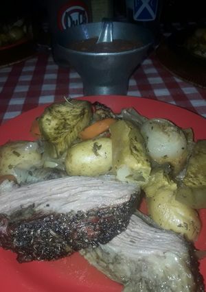 Una foto de Colita de cuadril con verduras al horno