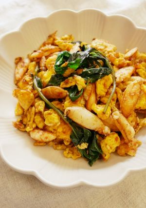 不難的「沙茶蟹肉炒蛋」簡單下飯菜。 的食譜成品照片