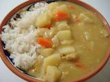 Curry del almuerzo escolar primaria en Japón