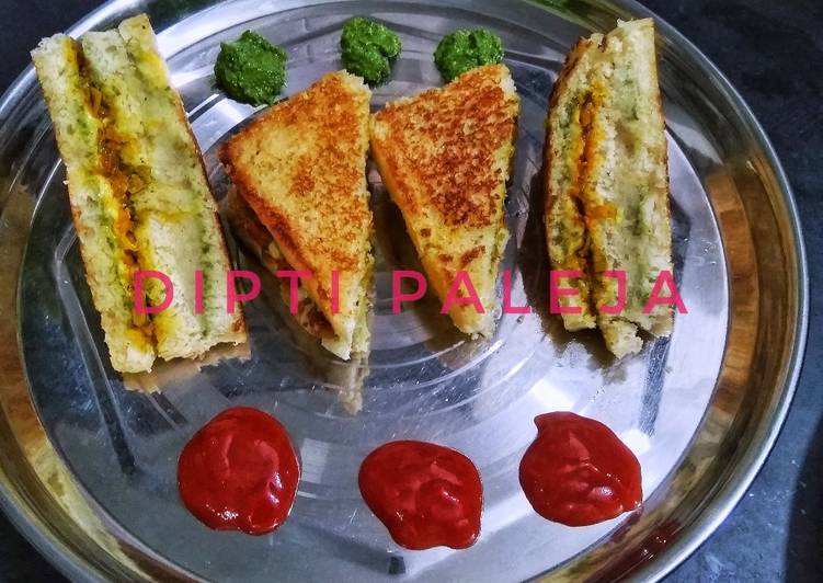Step-by-Step Guide to Prepare Any-night-of-the-week Grilled Potato Pizza Cheesy Sandwich