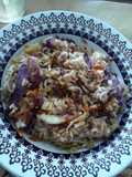 Salteado de atún, repollo, arroz y curry!