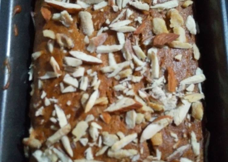 walnut almond banana cake recipe main photo