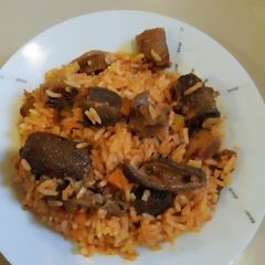Offals jellof rice A picture of Offals jellof rice.