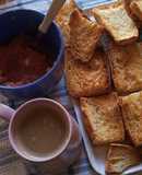 Pan con tomate, desayuno típico de España (súper económico)