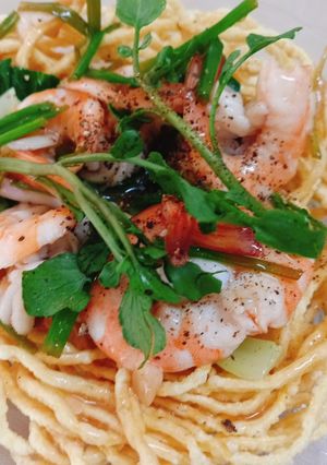 Hình của món Mì xào giòn sauce me.