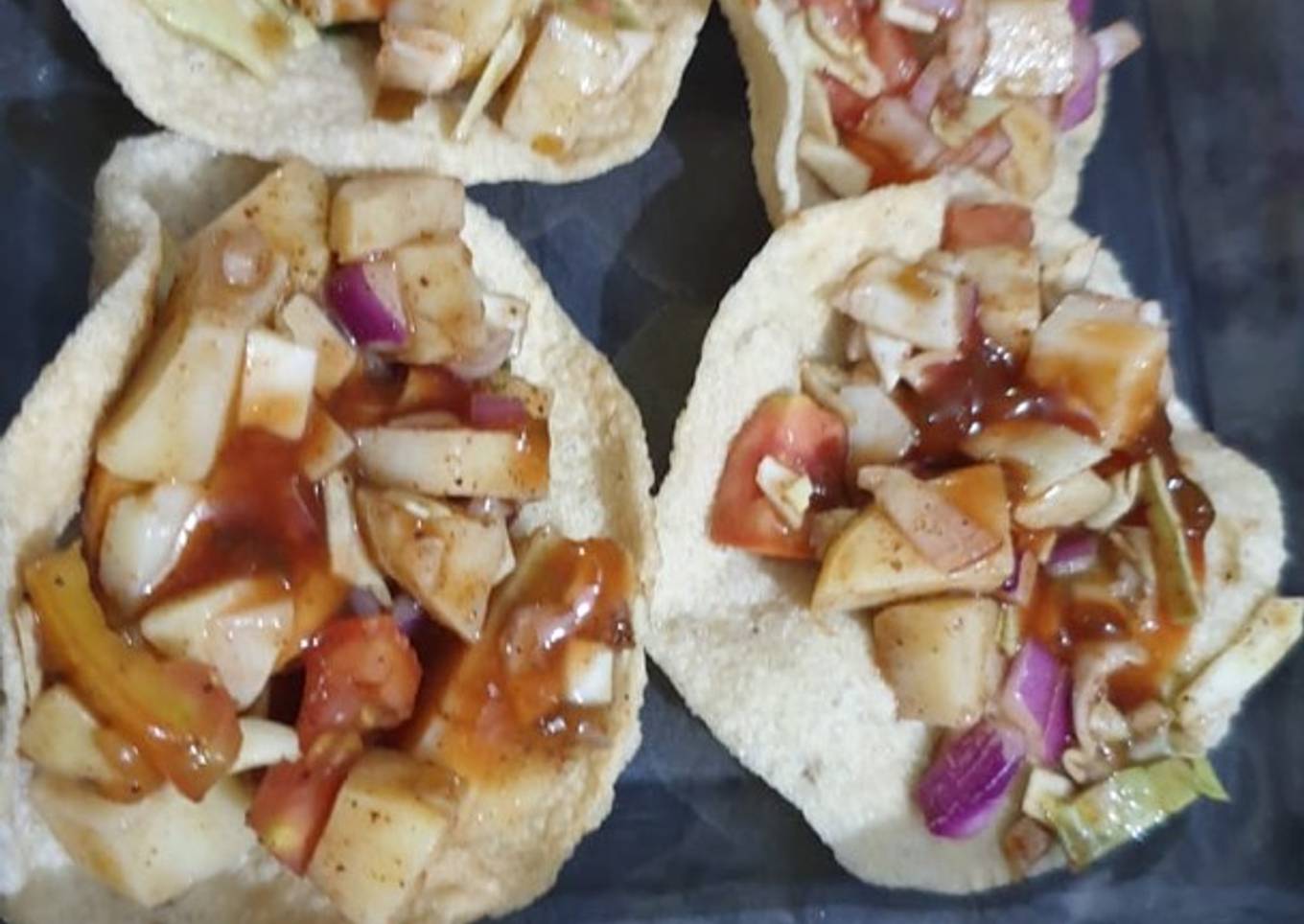 One bite potato salad in papar