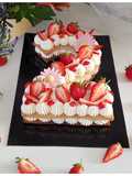 Number cake vanille & fraises