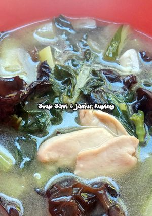 Foto resep Soup Sawi & Jamur Kuping