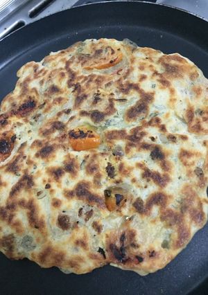 صورة لوصفة خبز مع زعتر ورق على الصاج