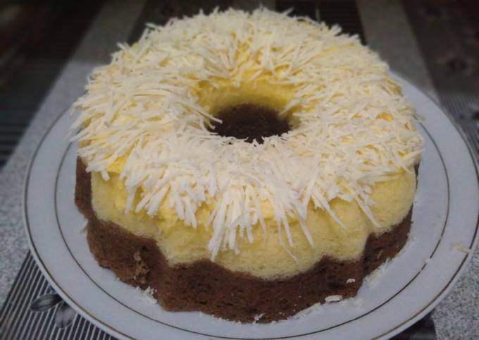 Cake Kukus Lapis Coklat Keju