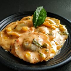 A picture of Ravioli (Stuffed pasta).