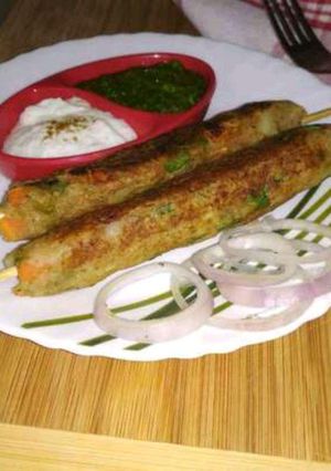 A picture of Millet seekh kebab.