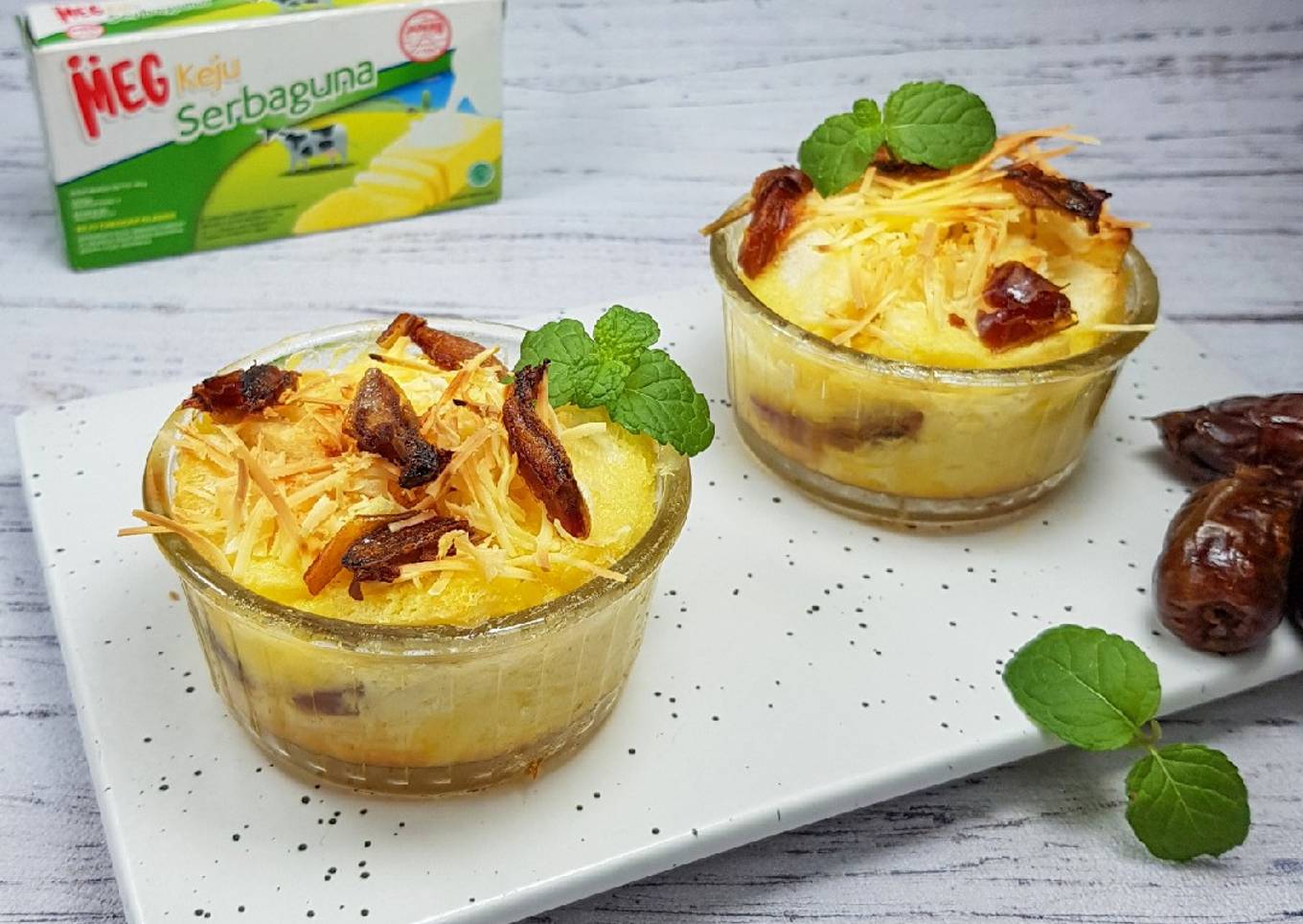 Cheese Dates Bread Pudding