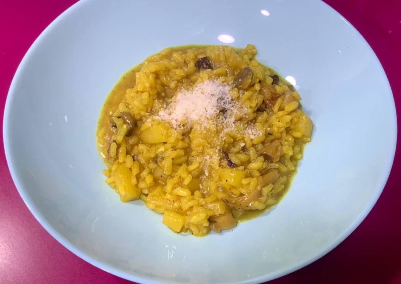 Risotto de setas y manzana