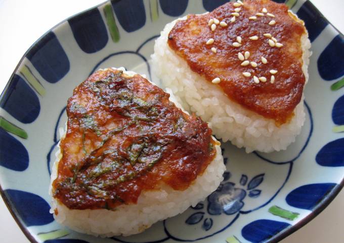 Grilled Onigiri with Miso Sauce