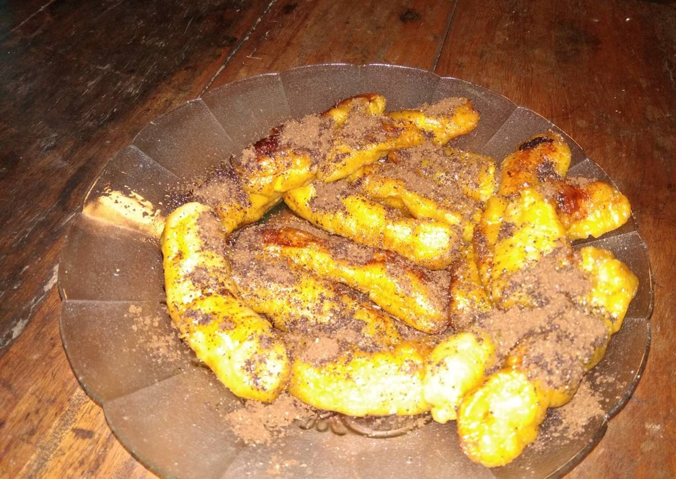 Pisang bakar karamel toping kopi