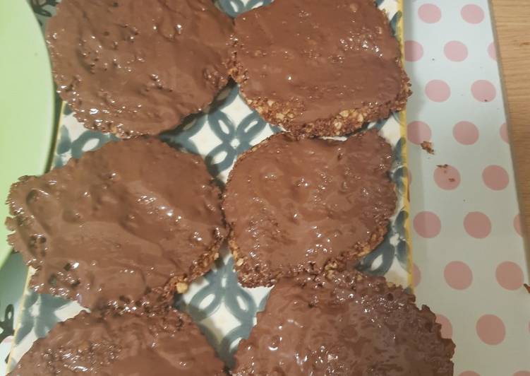 Recette Des Cookies flocon d&#39;avoine glaçage chocolat au lait