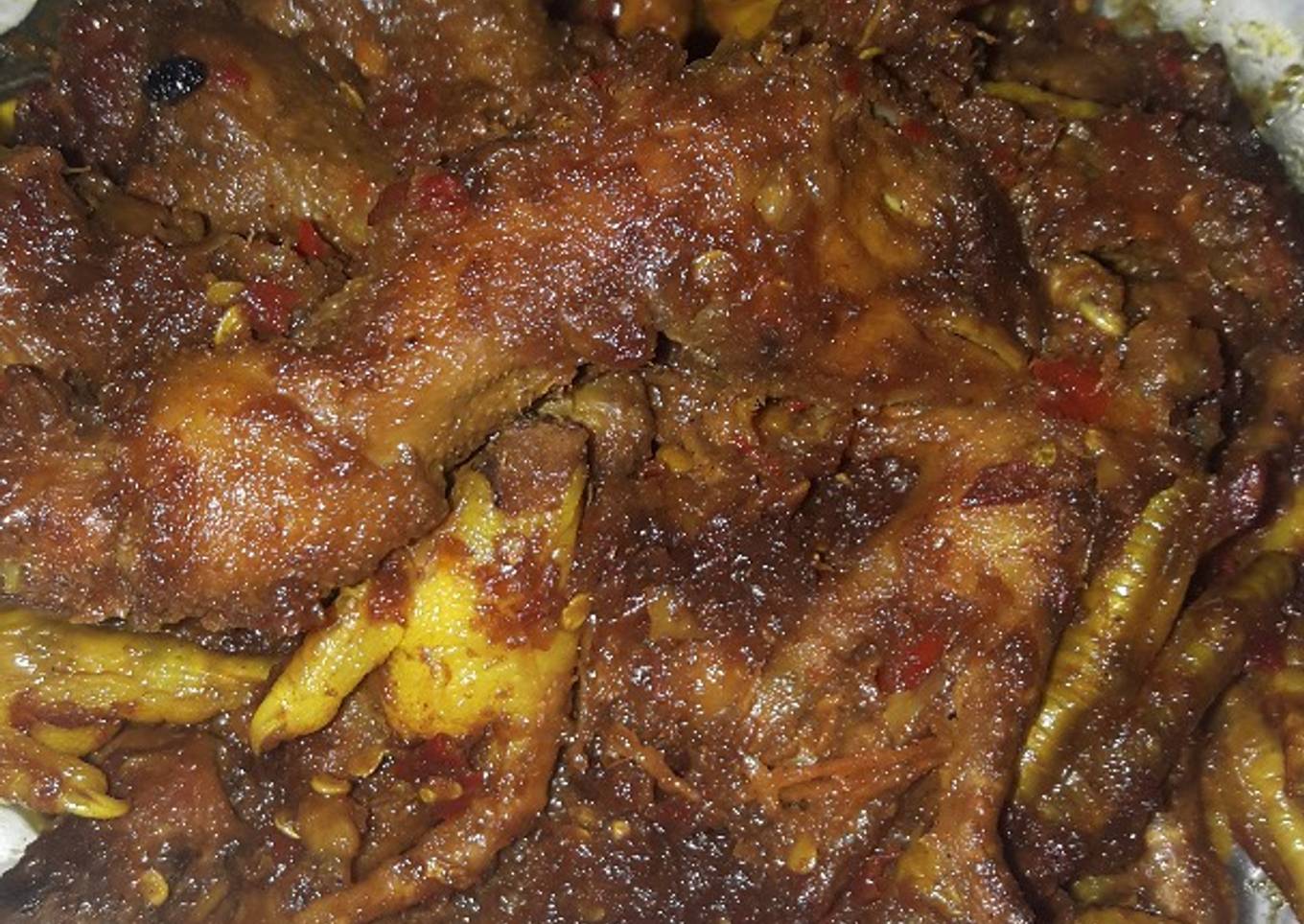 Rendang Ceker dan kepala ayam